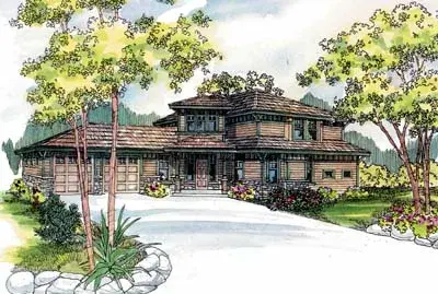 Contemporary house plans 17-491 - front exterior, 2,117 sq ft, 3 bed, 3 bath house plans | Monster House Plans