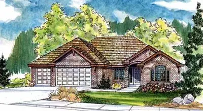 Traditional house plans 17-504 - front exterior, 2,561 sq ft, 4 bed, 2 bath house plans | Monster House Plans