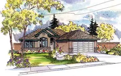 Traditional house plans 17-505 - front exterior, 1,401 sq ft, 3 bed, 2 bath house plans | Monster House Plans