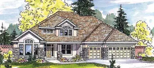 Traditional house plans 17-508 - front exterior, 3,922 sq ft, 5 bed, 3 bath house plans | Monster House Plans