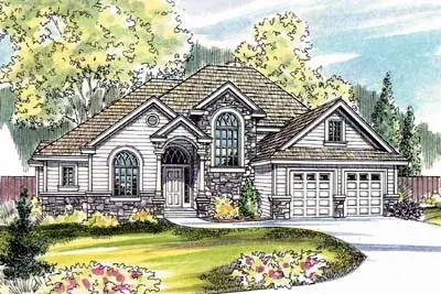 Traditional house plans 17-510 - front exterior, 2,609 sq ft, 3 bed, 2 bath house plans | Monster House Plans