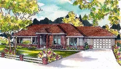Traditional house plans 17-511 - front exterior, 2,592 sq ft, 3 bed, 2 bath house plans | Monster House Plans
