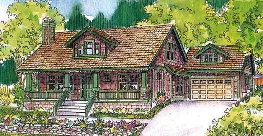 Craftsman house plans 17-512 - front exterior, 2,049 sq ft, 3 bed, 2 bath house plans | Monster House Plans