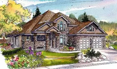 Traditional house plans 17-513 - front exterior, 3,333 sq ft, 3 bed, 2 bath house plans | Monster House Plans