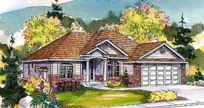 Traditional house plans 17-514 - front exterior, 1,825 sq ft, 3 bed, 2 bath house plans | Monster House Plans