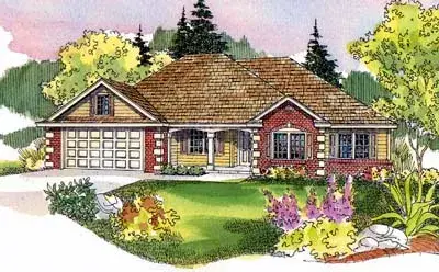 Traditional house plans 17-516 - front exterior, 2,195 sq ft, 4 bed, 2 bath house plans | Monster House Plans