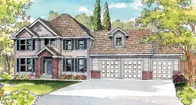 Traditional house plans 17-518 - front exterior, 2,803 sq ft, 4 bed, 2 bath house plans | Monster House Plans