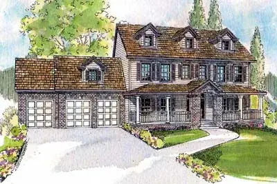 Southern Colonial house plans 17-526 - front exterior, 4,150 sq ft, 5 bed, 3 bath house plans | Monster House Plans