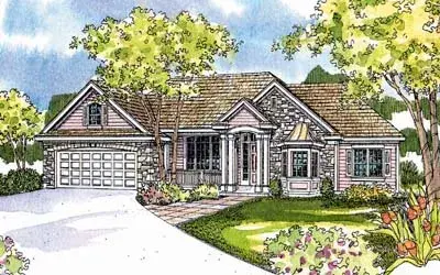 Country house plans 17-534 - front exterior, 2,989 sq ft, 3 bed, 3 bath house plans | Monster House Plans