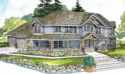 Country house plans 17-535 - front exterior, 3,031 sq ft, 4 bed, 3 bath house plans | Monster House Plans