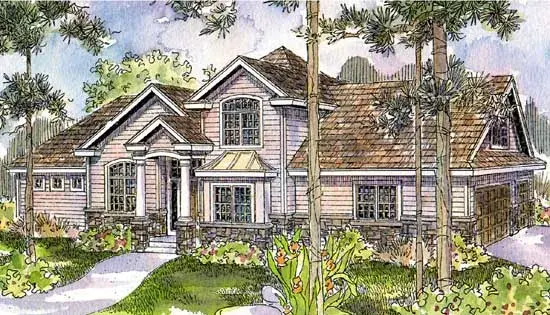 Traditional house plans 17-541 - front exterior, 2,471 sq ft, 4 bed, 3 bath house plans | Monster House Plans