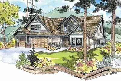 Craftsman house plans 17-542 - front exterior, 2,965 sq ft, 4 bed, 3 bath house plans | Monster House Plans