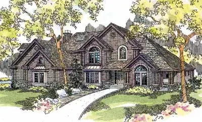 European house plans 17-545 - front exterior, 4,289 sq ft, 5 bed, 4 bath house plans | Monster House Plans
