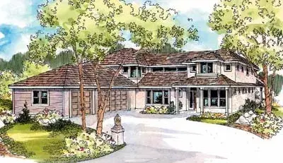 Contemporary house plans 17-548 - front exterior, 3,555 sq ft, 5 bed, 3 bath house plans | Monster House Plans
