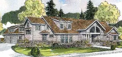 Contemporary house plans 17-554 - front exterior, 3,337 sq ft, 3 bed, 2 bath house plans | Monster House Plans