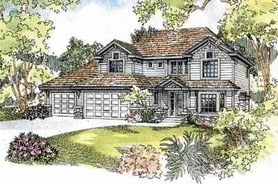 Craftsman house plans 17-558 - front exterior, 2,887 sq ft, 4 bed, 2 bath house plans | Monster House Plans