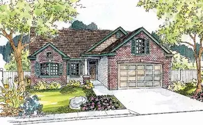 Traditional house plans 17-559 - front exterior, 1,774 sq ft, 2 bed, 2 bath house plans | Monster House Plans