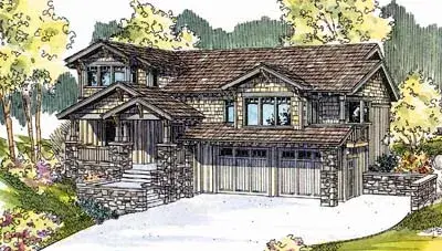 Craftsman house plans 17-570 - front exterior, 2,489 sq ft, 3 bed, 2 bath house plans | Monster House Plans