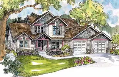 Craftsman house plans 17-571 - front exterior, 2,208 sq ft, 4 bed, 2 bath house plans | Monster House Plans