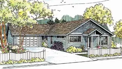 Ranch house plans 17-574 - front exterior, 1,802 sq ft, 3 bed, 2 bath house plans | Monster House Plans