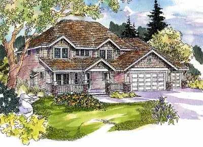 Craftsman house plans 17-581 - front exterior, 2,768 sq ft, 4 bed, 2 bath house plans | Monster House Plans