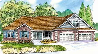 Ranch house plans 17-585 - front exterior, 3,356 sq ft, 3 bed, 3 bath house plans | Monster House Plans
