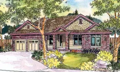 Traditional house plans 17-591 - front exterior, 2,858 sq ft, 2 bed, 2 bath house plans | Monster House Plans