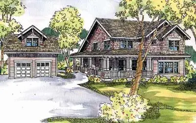 Craftsman house plans 17-596 - front exterior, 2,944 sq ft, 3 bed, 4 bath house plans | Monster House Plans