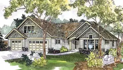 Craftsman house plans 17-598 - front exterior, 2,875 sq ft, 3 bed, 2 bath house plans | Monster House Plans