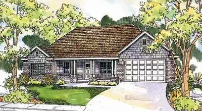 Craftsman house plans 17-599 - front exterior, 1,884 sq ft, 3 bed, 2 bath house plans | Monster House Plans