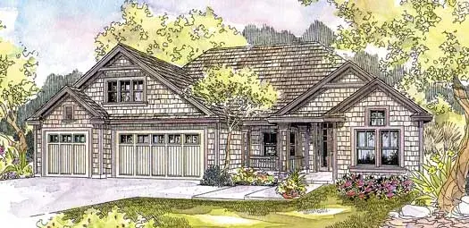 Craftsman house plans 17-605 - front exterior, 2,103 sq ft, 3 bed, 2 bath house plans | Monster House Plans