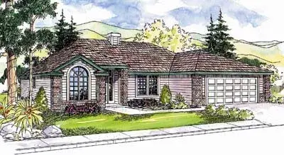 Traditional house plans 17-611 - front exterior, 1,564 sq ft, 3 bed, 2 bath house plans | Monster House Plans