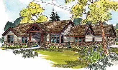 Craftsman house plans 17-613 - front exterior, 2,523 sq ft, 3 bed, 2 bath house plans | Monster House Plans