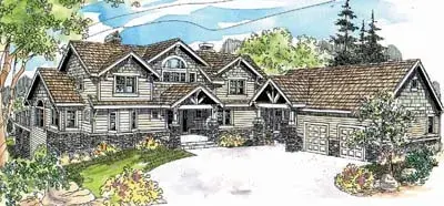 Craftsman house plans 17-616 - front exterior, 3,653 sq ft, 3 bed, 3 bath house plans | Monster House Plans