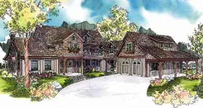 European house plans 17-617 - front exterior, 4,864 sq ft, 5 bed, 4 bath house plans | Monster House Plans