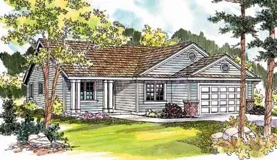 Ranch house plans 17-619 - front exterior, 1,768 sq ft, 3 bed, 2 bath house plans | Monster House Plans
