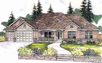 Ranch house plans 17-620 - front exterior, 2,488 sq ft, 4 bed, 2 bath house plans | Monster House Plans