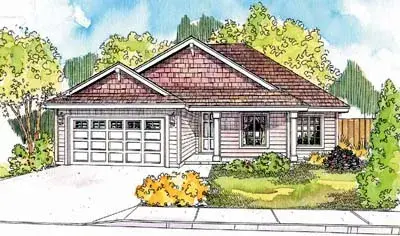 Ranch house plans 17-623 - front exterior, 1,467 sq ft, 3 bed, 2 bath house plans | Monster House Plans