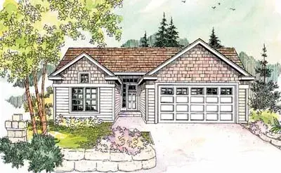 Craftsman house plans 17-624 - front exterior, 1,418 sq ft, 3 bed, 2 bath house plans | Monster House Plans