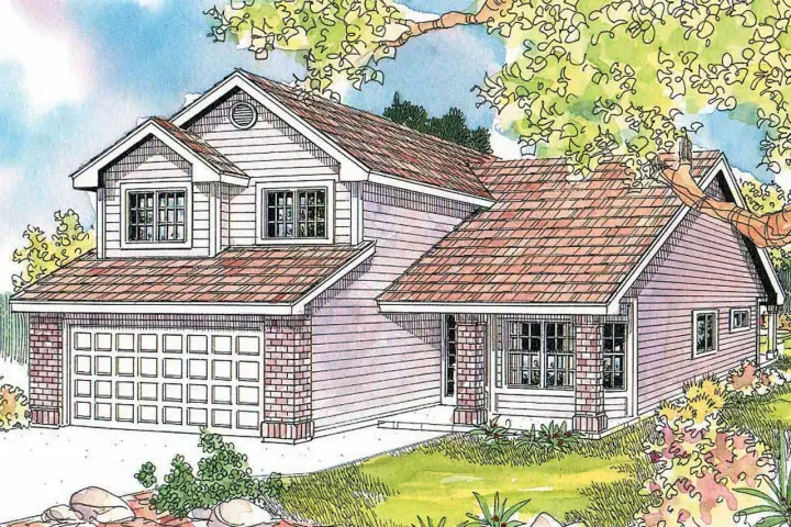 Northwest house plans 17-625 - front exterior, 1,655 sq ft, 3 bed, 2 bath house plans | Monster House Plans