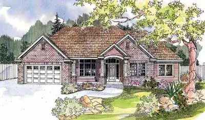 Traditional house plans 17-631 - front exterior, 2,522 sq ft, 2 bed, 2 bath house plans | Monster House Plans