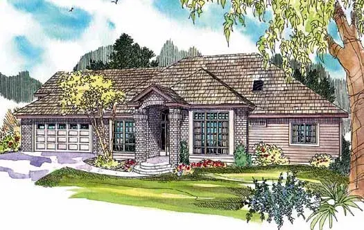 Traditional house plans 17-635 - front exterior, 2,551 sq ft, 3 bed, 2 bath house plans | Monster House Plans