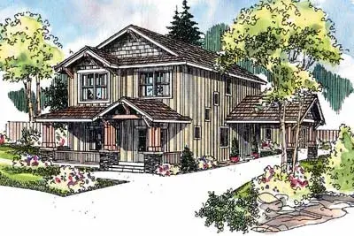Craftsman house plans 17-639 - front exterior, 2,119 sq ft, 3 bed, 2 bath house plans | Monster House Plans