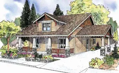 Craftsman house plans 17-641 - front exterior, 2,222 sq ft, 3 bed, 2 bath house plans | Monster House Plans
