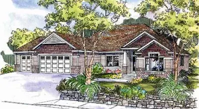 Craftsman house plans 17-643 - front exterior, 2,270 sq ft, 3 bed, 2 bath house plans | Monster House Plans