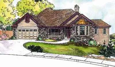 Traditional house plans 17-647 - front exterior, 2,744 sq ft, 3 bed, 2 bath house plans | Monster House Plans