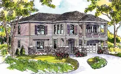 European house plans 17-652 - front exterior, 2,682 sq ft, 3 bed, 3 bath house plans | Monster House Plans