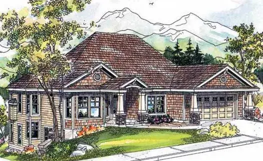 Craftsman house plans 17-653 - front exterior, 3,022 sq ft, 3 bed, 3 bath house plans | Monster House Plans