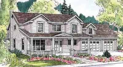 Country house plans 17-660 - front exterior, 1,988 sq ft, 3 bed, 2 bath house plans | Monster House Plans