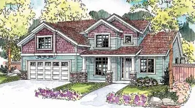Craftsman house plans 17-666 - front exterior, 2,238 sq ft, 3 bed, 2 bath house plans | Monster House Plans